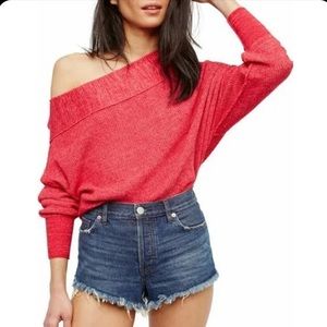 Free People Alana Off-the-Shoulder Linen Sweater